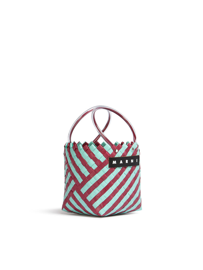 MARNI MARKET TAHA bag in blue and white woven material - Shopping Bags - Image 2