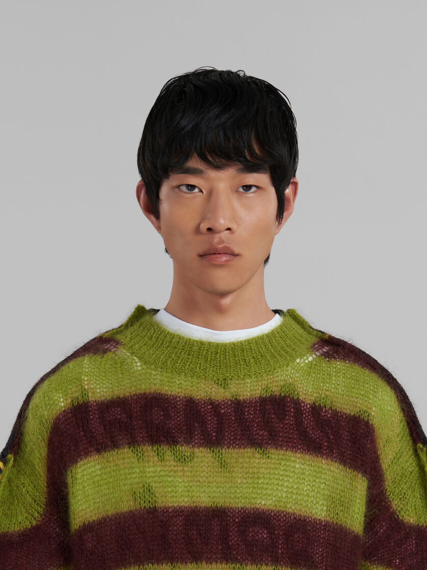 Green mohair and wool jumper with mixed stripes - Pullovers - Image 4
