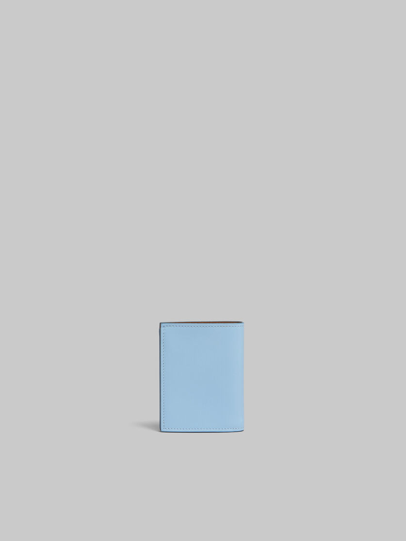 Portefeuille à deux volets en cuir bleu avec logo Marni en relief - Portefeuilles - Image 3
