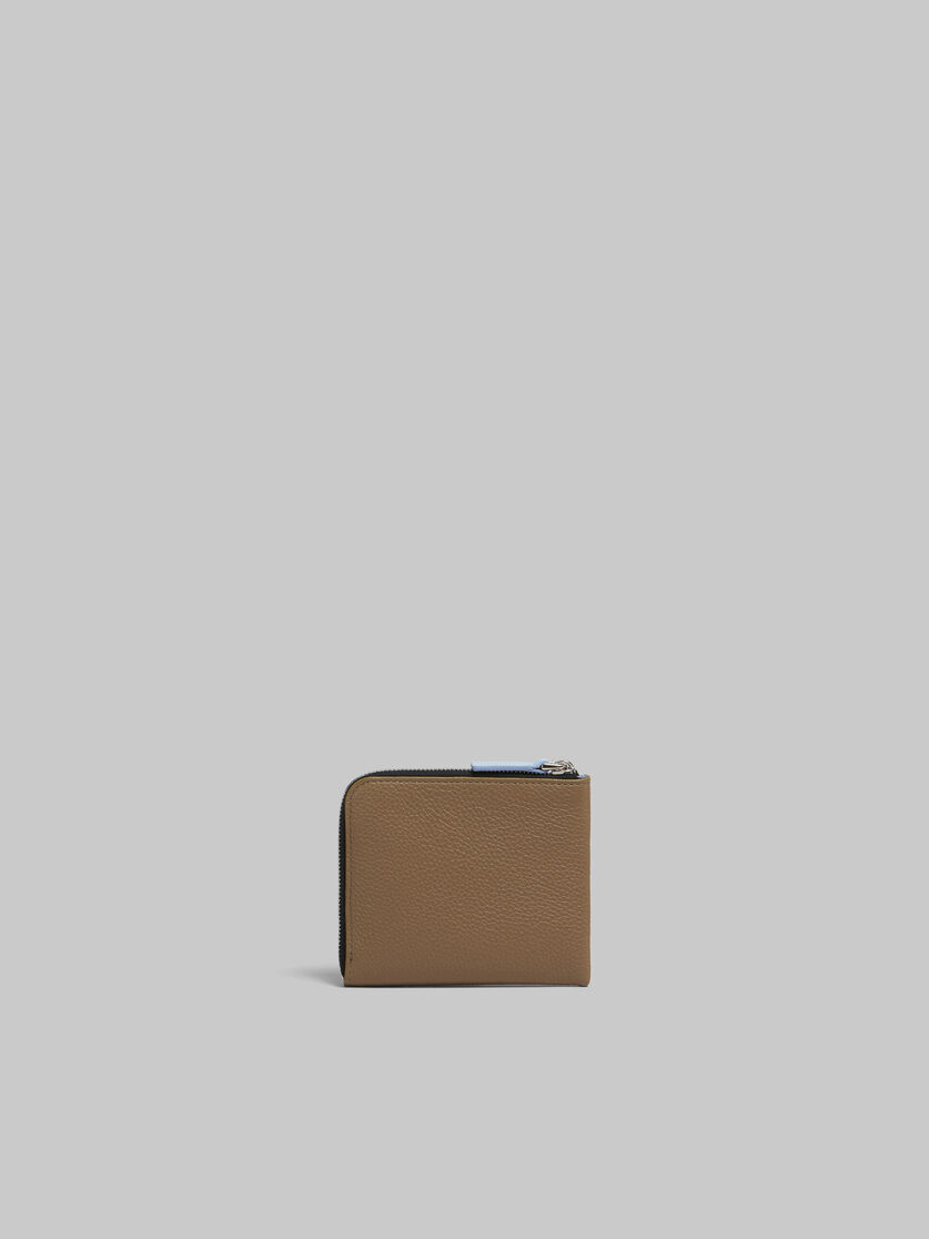 Black leather zip-around wallet with Marni mending - Wallets - Image 3
