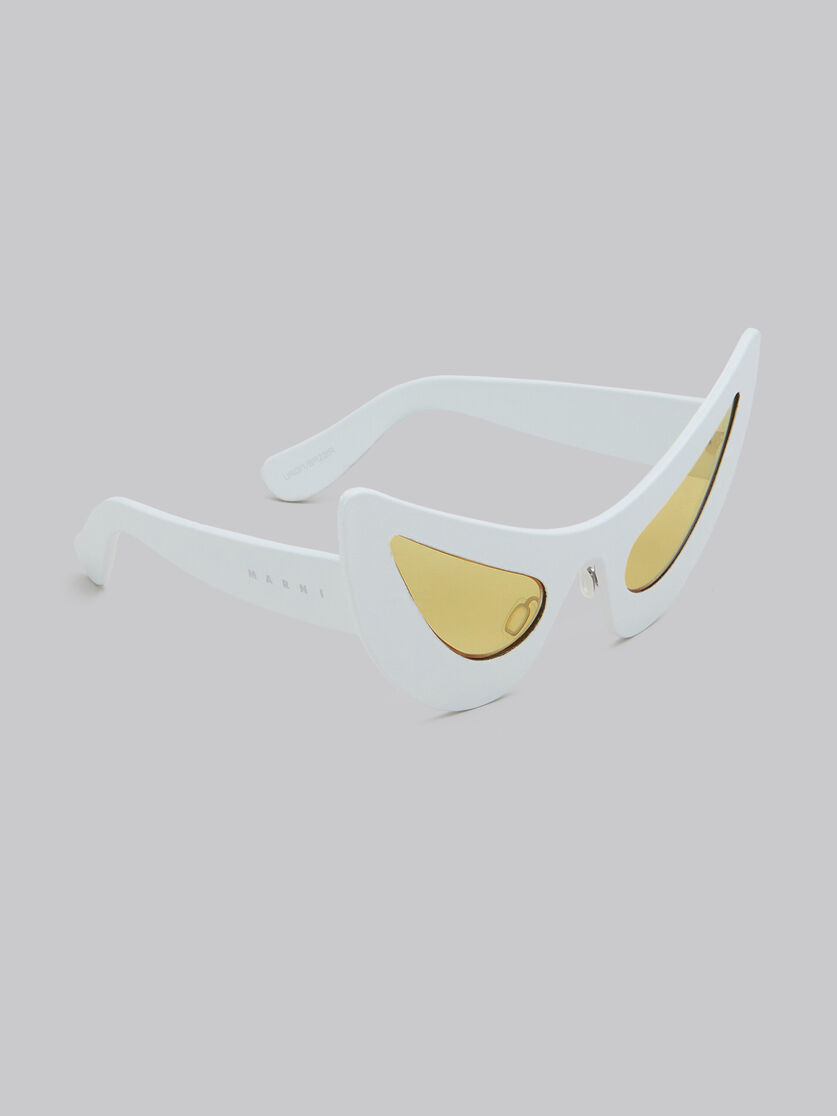 Char Dham white leather sunglasses - Optical - Image 3