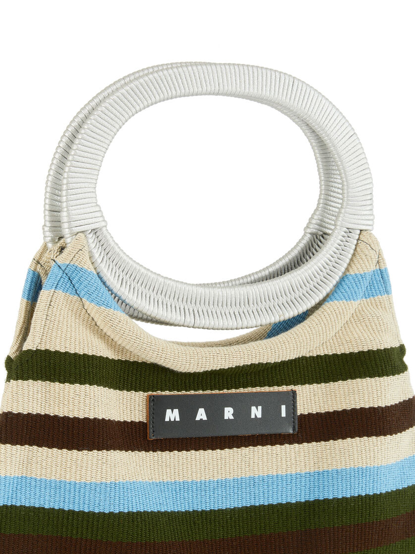 Mehrfarbig gestreifte MARNI MARKET Tasche aus Baumwolle - Taschen - Image 4