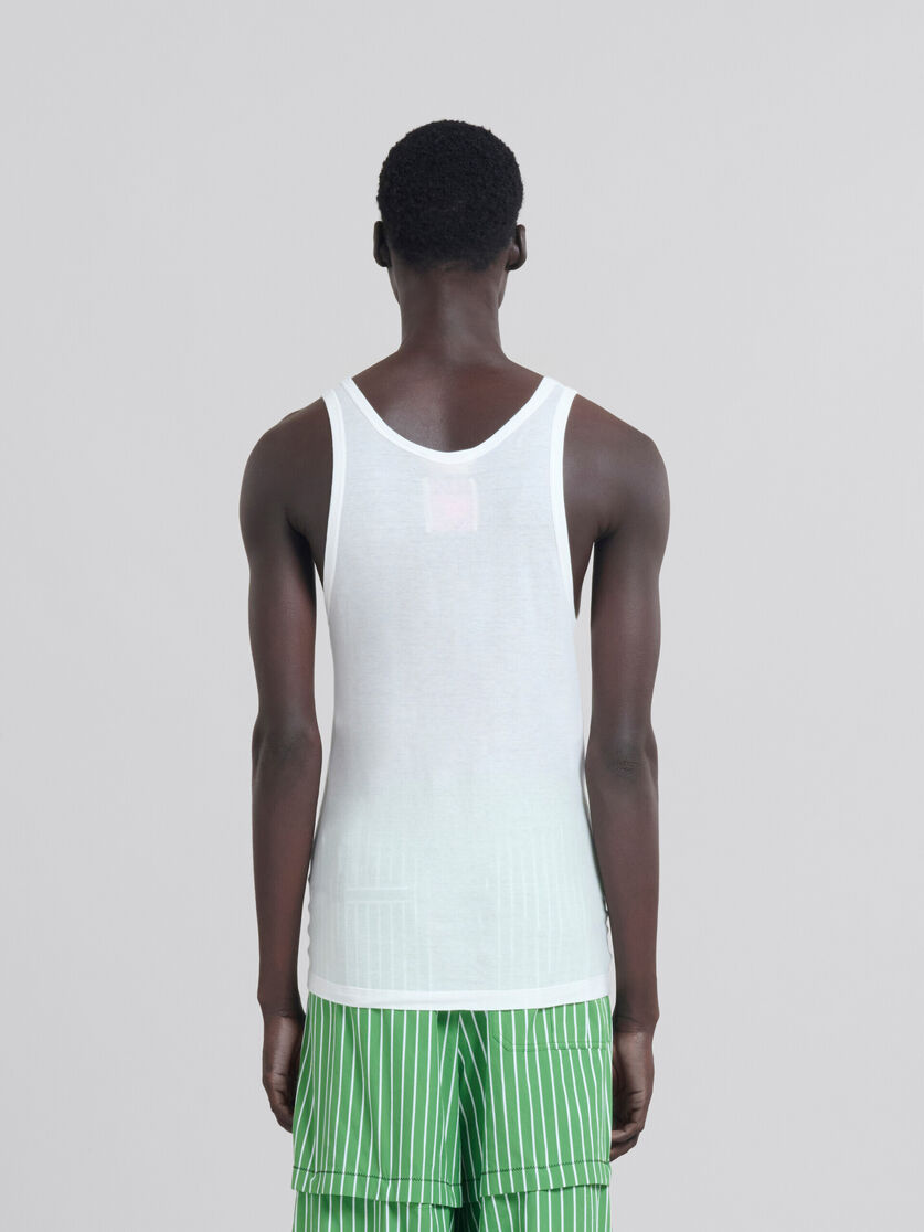 White organic jersey tank top with print - T-shirts - Image 3