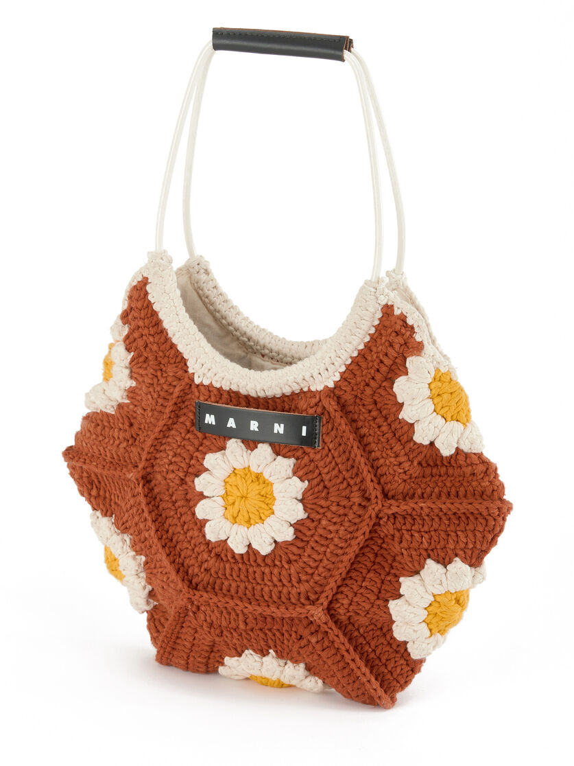 Blue flower cotton crochet MARNI MARKET handbag - Shopping Bags - Image 4