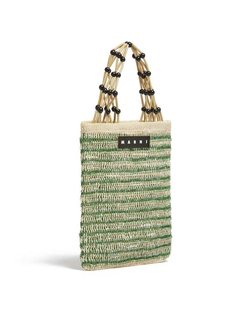 Brown MARNI MARKET FIQUE natural fibre net shopper - Shopping Bags - Image 2