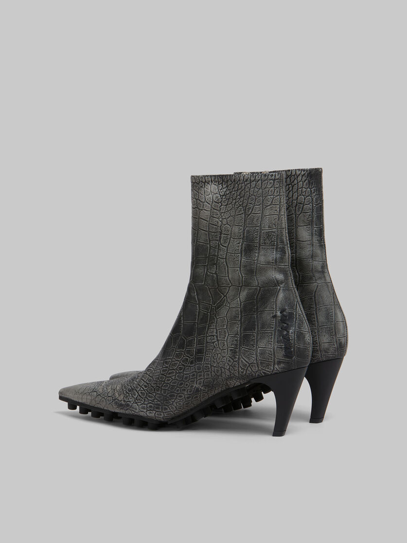 Spike ankle boot in crocodile print leather - Boots - Image 3