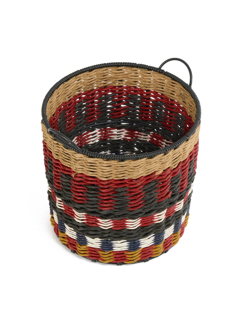 Red and black Marni Market multi-stripe storage basket - Furniture - Image 3