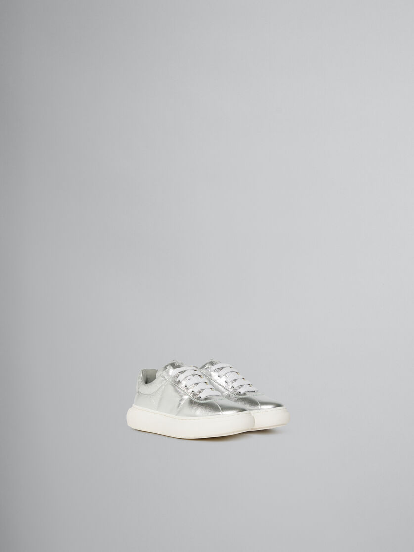 Silver leather padded sneaker - Sneakers - Image 2