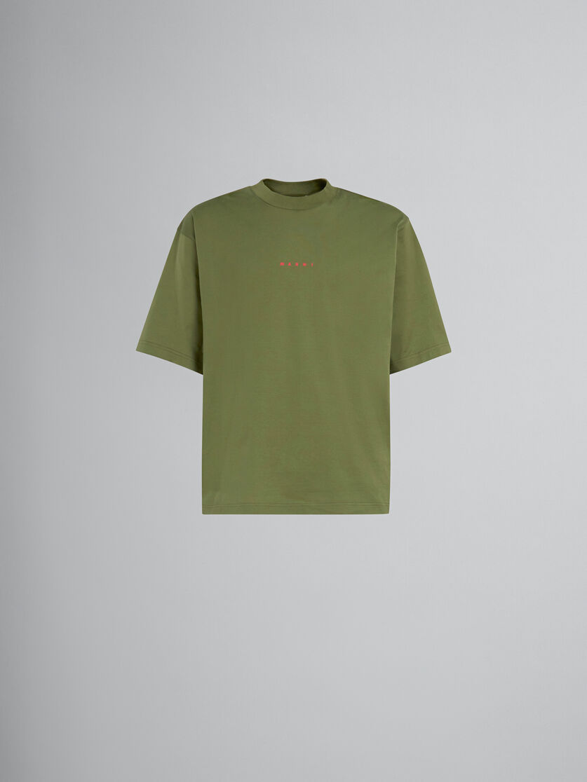 T-shirt en coton biologique vert avec logo - T-shirts - Image 1