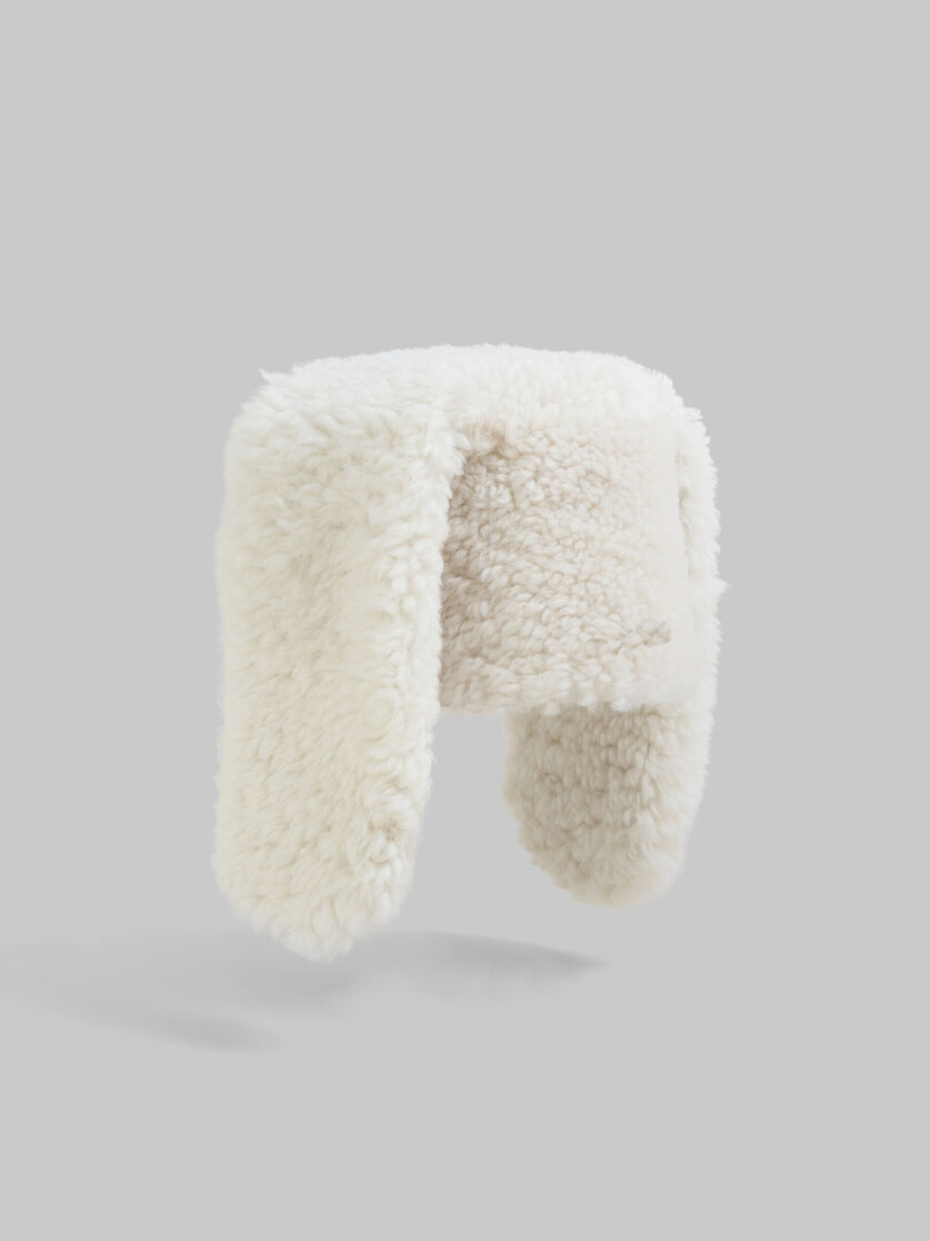 White shearling rabbit hat - Hats - Image 3