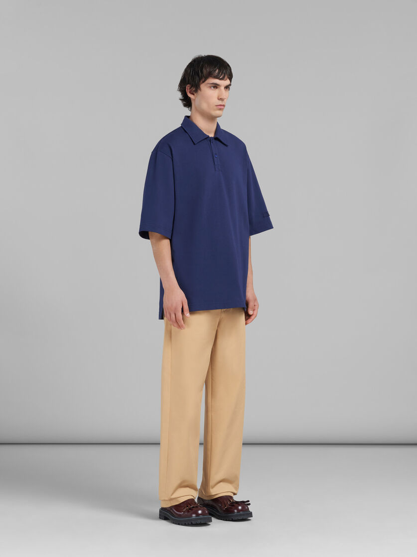 Blue organic cotton oversized polo shirt with Marni patches - Shirts - Image 6