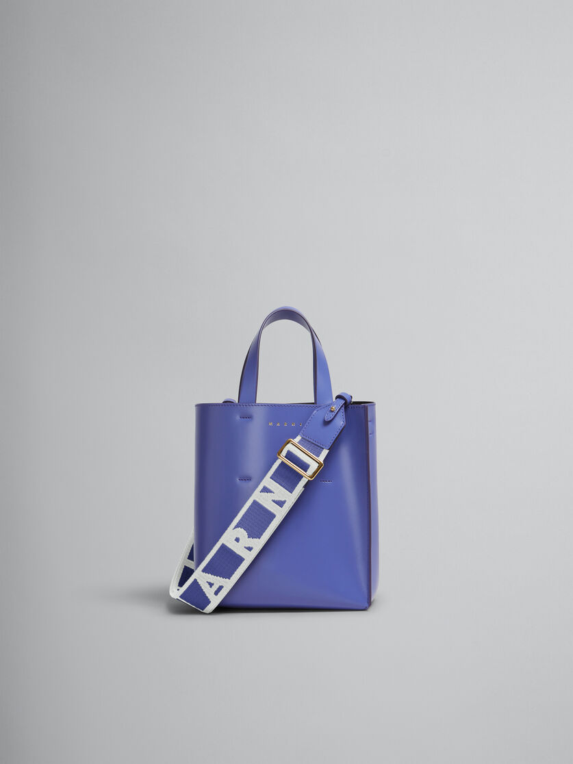 Museo Mini Bag in light blue leather - Shopping Bags - Image 1
