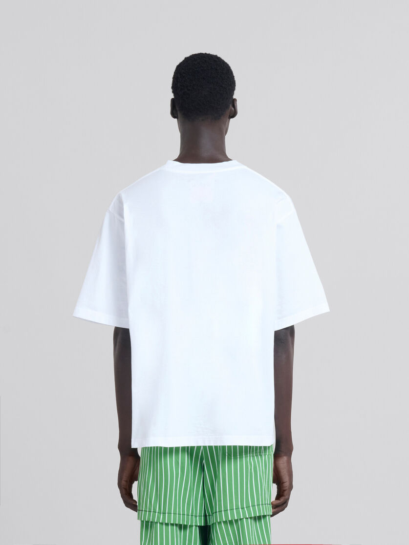 T-shirt doux en coton organique blanc avec motif - T-shirts - Image 3