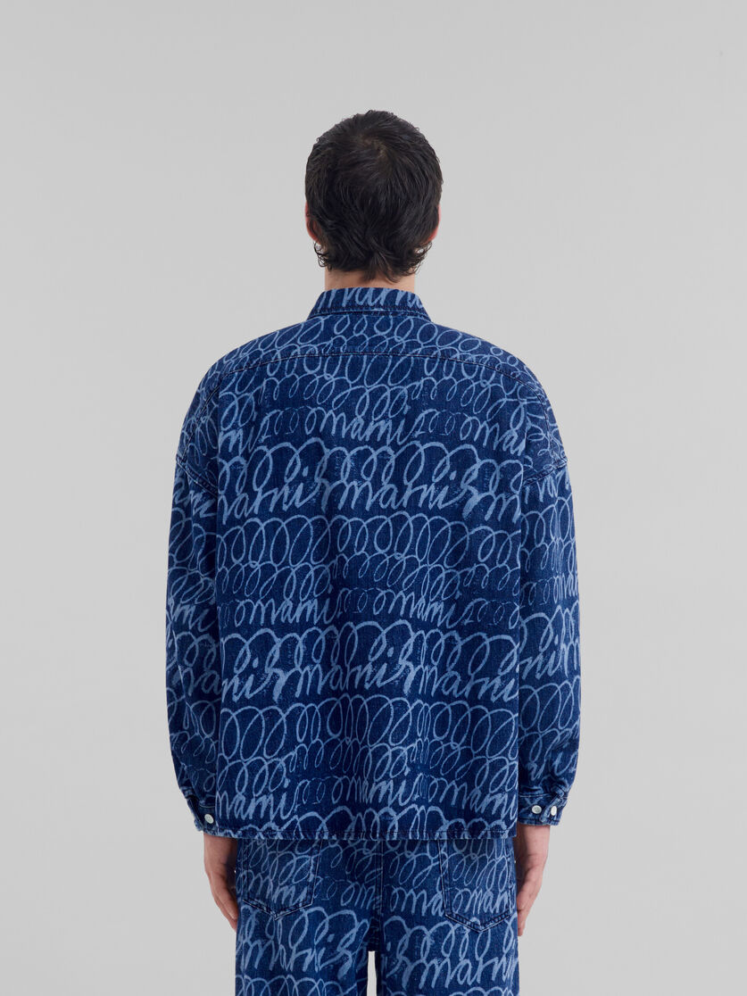 Chemise en denim bleu avec motif Marni Scribble délavé - Chemises - Image 3