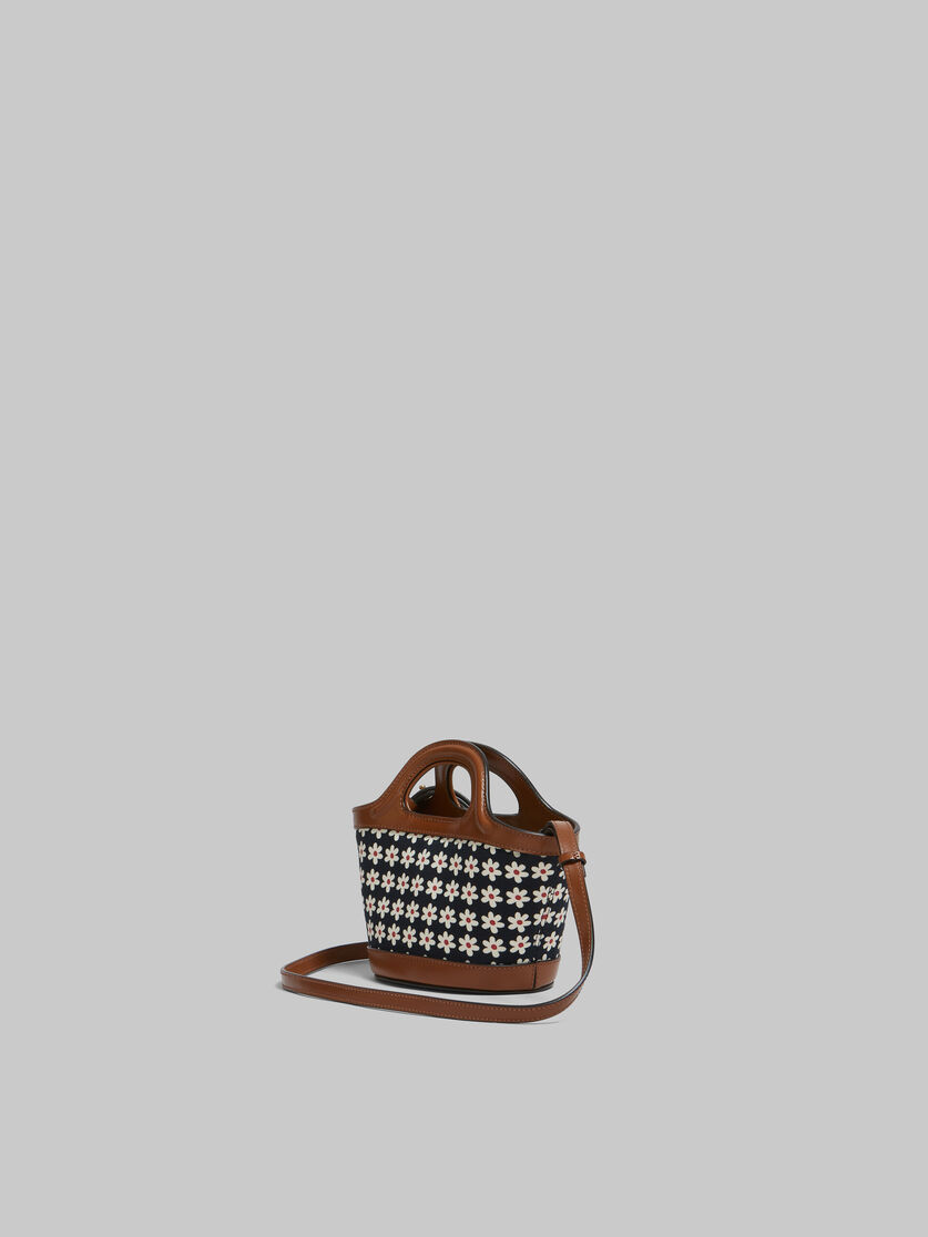Black canvas Tropicalia Micro Bag with daisy print - Handbags - Image 3
