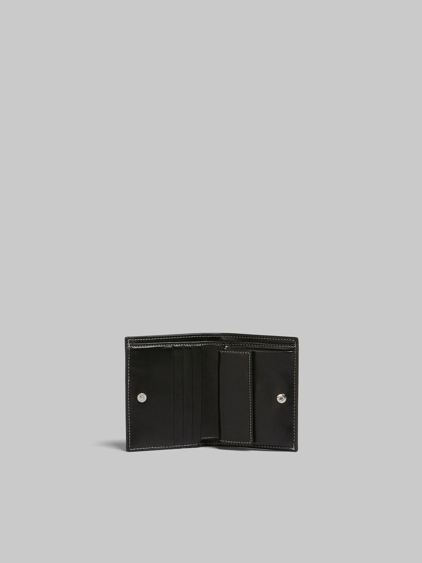Zweifaches, schwarzes Kartenetui aus Leder - Brieftaschen - Image 2