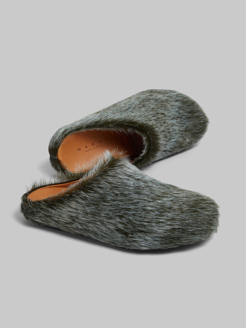 Blue-grey long hair calfskin Fussbett sabot - Clogs - Image 5