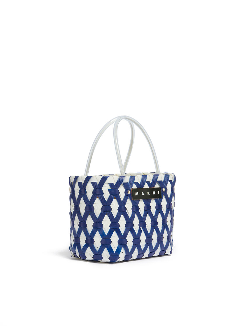 Borsa MARNI MARKET in intrecciato a rombi azzurro - Borse shopping - Image 2