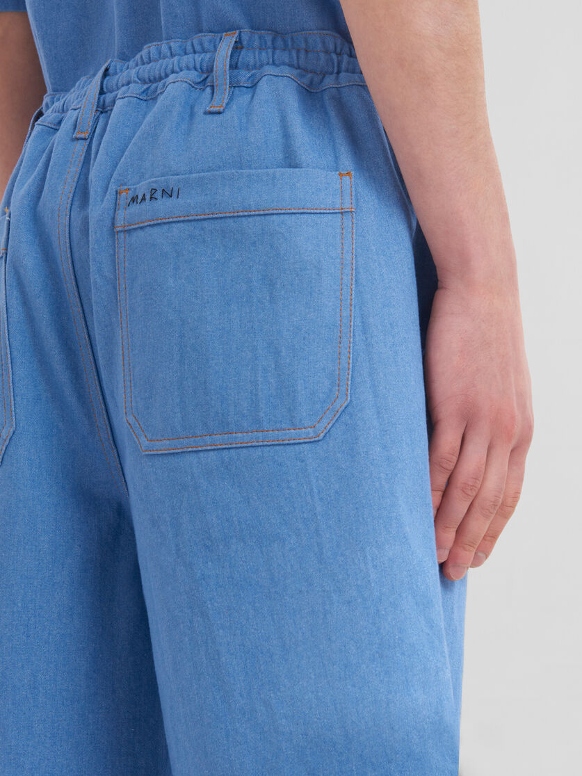 Pantaloni boxer in denim blu - Pantaloni - Image 4