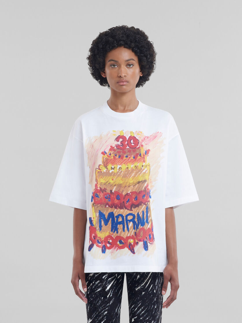 T-shirt en coton biologique blanc avec imprimé 30e anniversaire Marni - T-shirts - Image 2