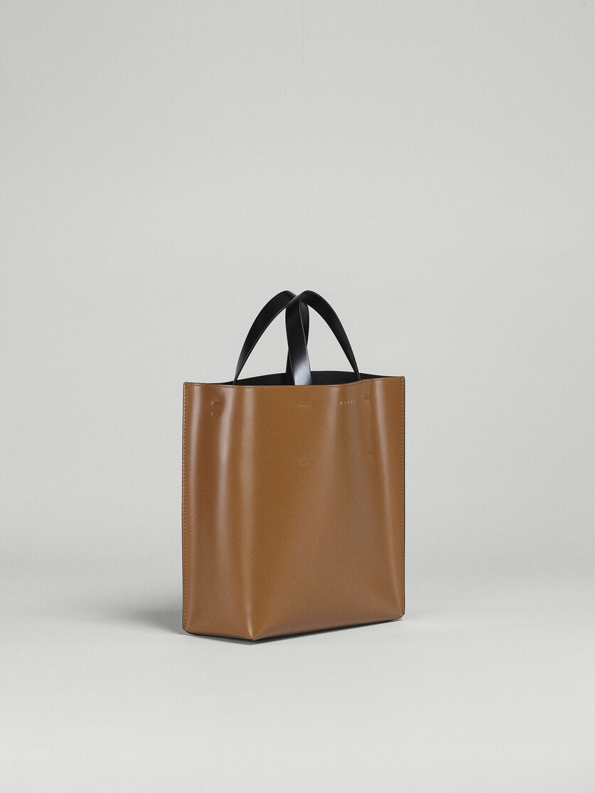 Petit sac MUSEO en cuir marron et noir - Sacs cabas - Image 6