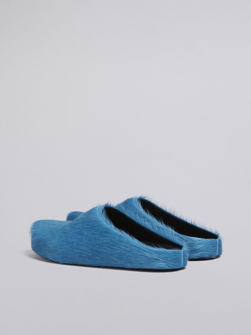 Mocasín sin talón de piel de becerro azul efecto pelo sensación de pies descalzos - Zuecos - Image 3