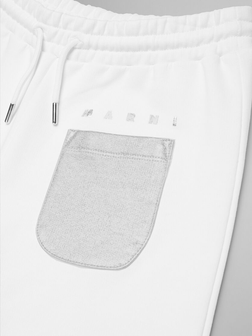 White fleece wide trousers with pockets - Pants - Image 4