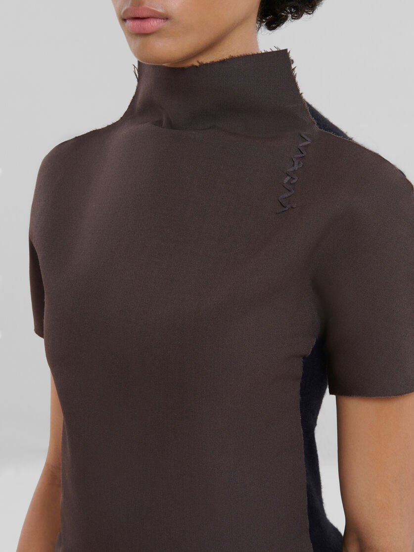 Maglia in lana e cashmere marrone e nero - Pullover - Image 4