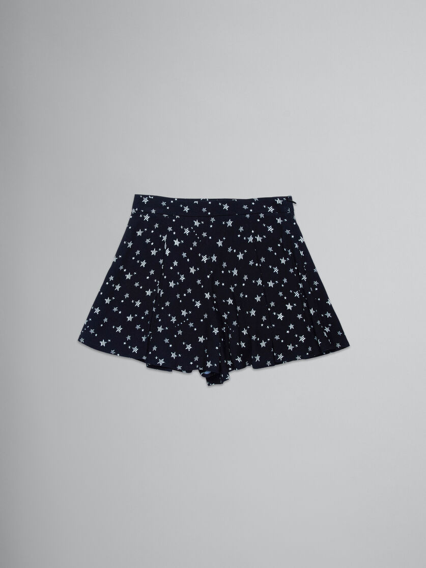 Jupe-short en tissu de crêpe avec imprimé Stardust - Pantalons - Image 1