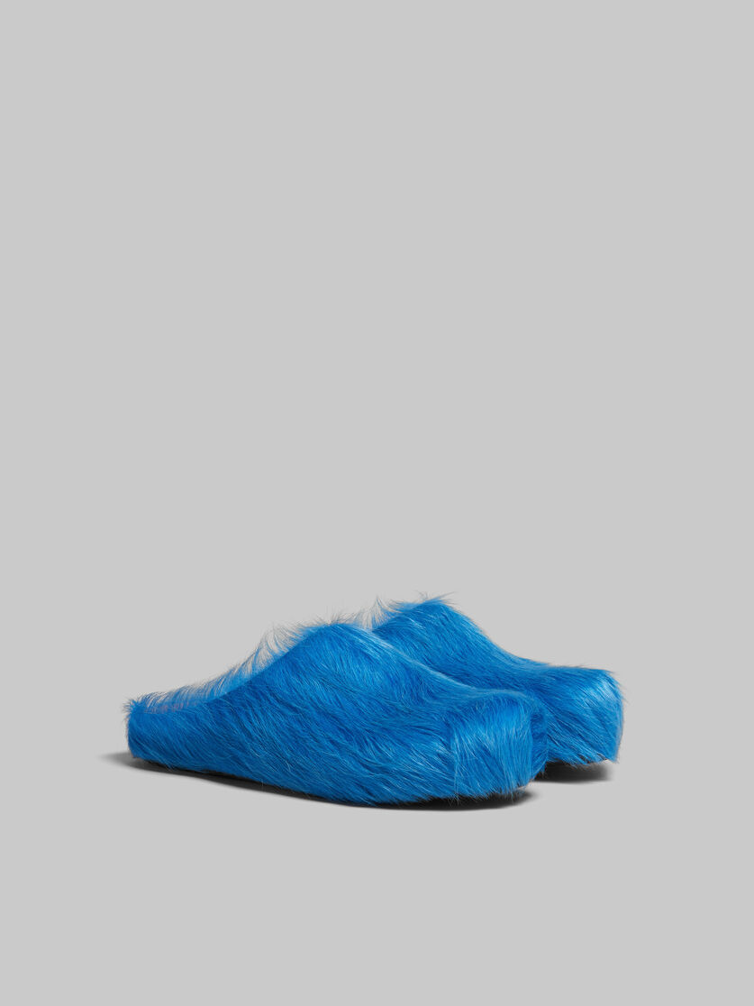 Blue long-hair calfskin Fussbett sabot - Clogs - Image 2