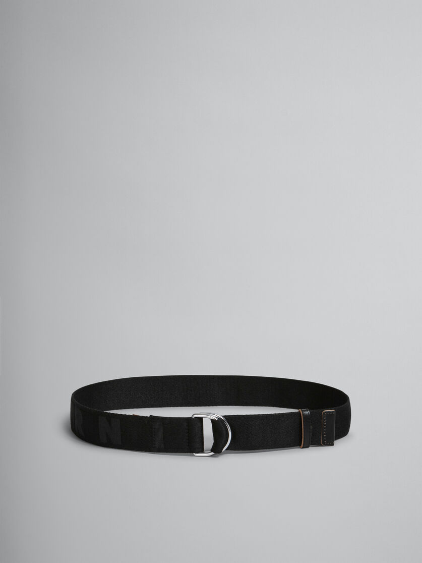 Cintura in nastro logato nero - Cintura - Image 1