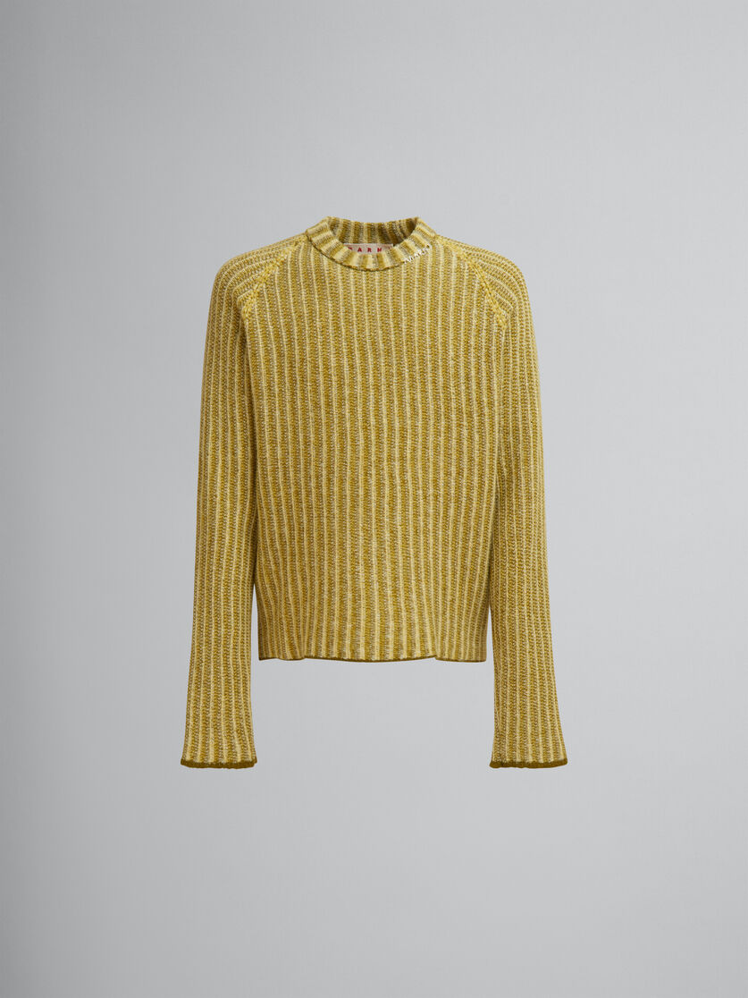 Green wool-cashmere jumper with dégradé stripes - Pullovers - Image 1