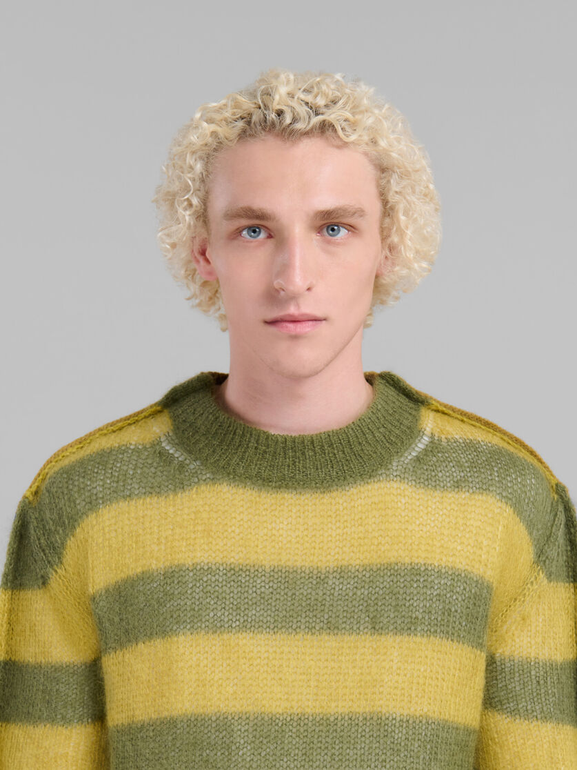 Green mohair and wool jumper with mixed stripes - Pullovers - Image 4