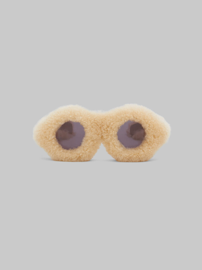 Furry beige Jantu sunglasses - Optical - Image 1