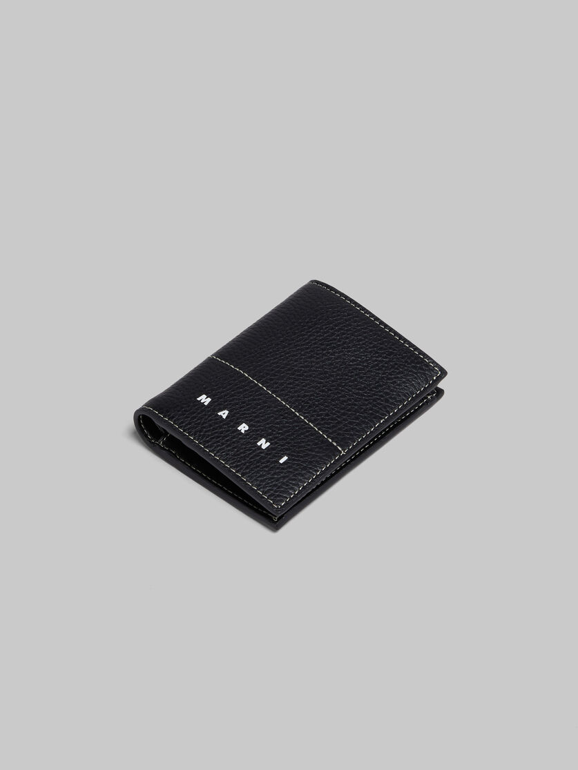 ブラック レザー製二つ折りカードケース - 財布 - Image 5