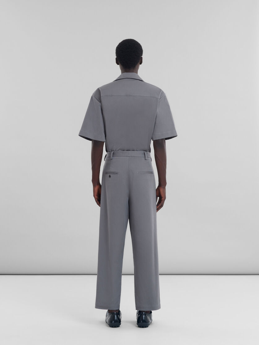 Gray gabardine classic trousers - Pants - Image 3