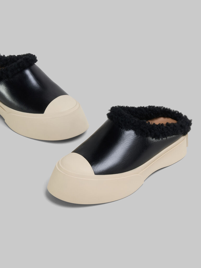 Black leather and shearling Pablo sabot - Sneakers - Image 5