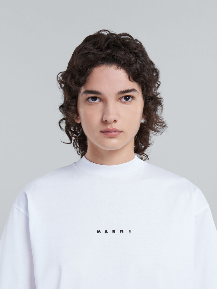 White organic cotton T-shirt with logo - T-shirts - Image 4