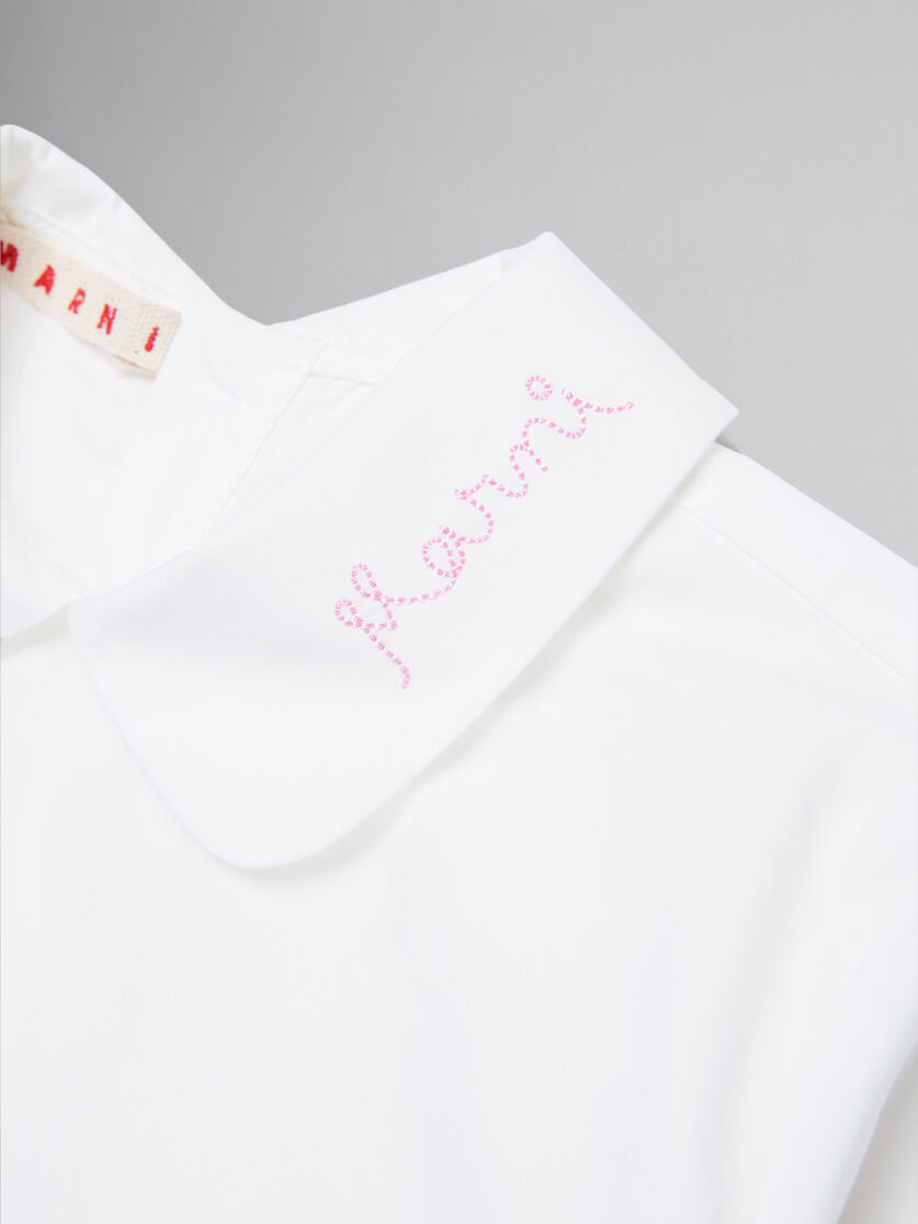 White poplin shirt with logo on collar - Shirts - Image 4