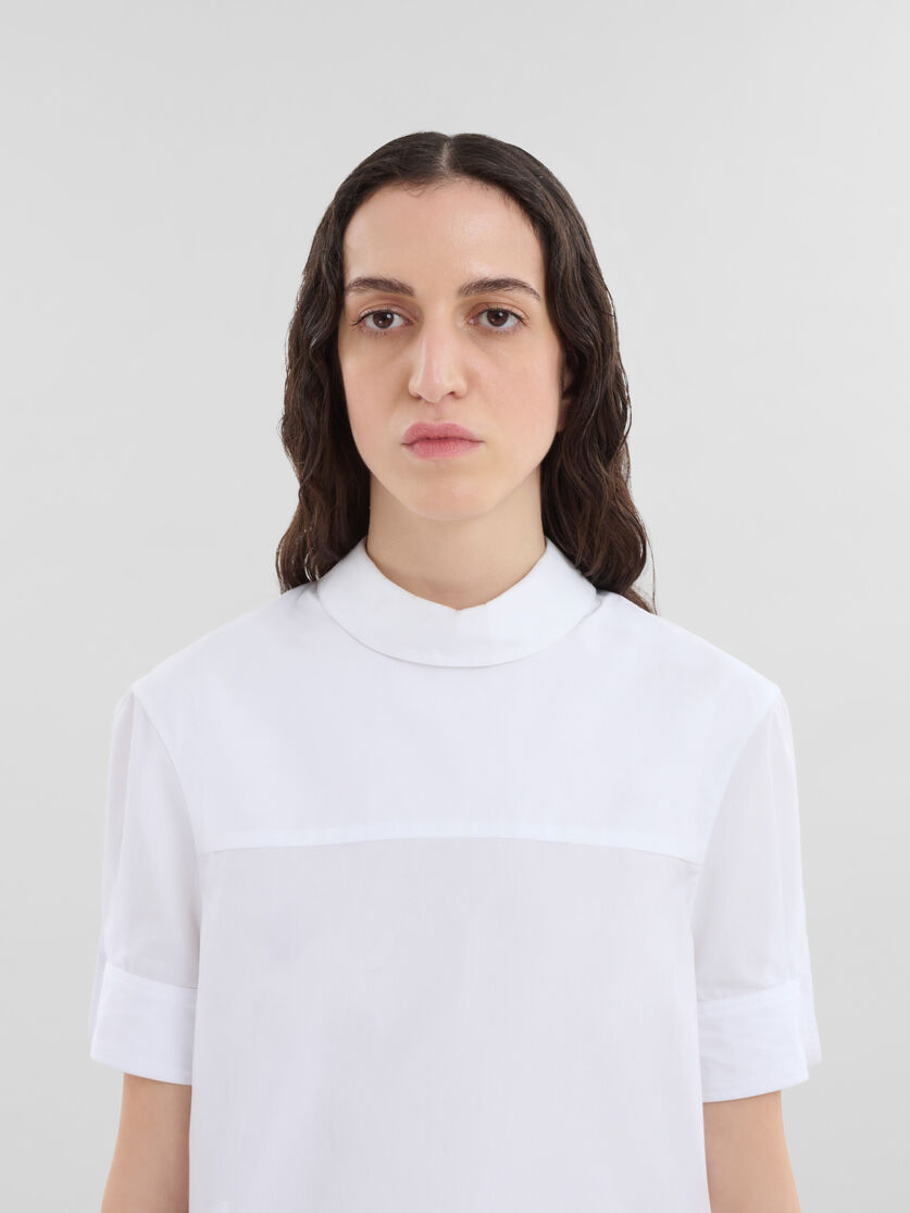 Chemise inversée en popeline biologique blanche - Chemises - Image 4