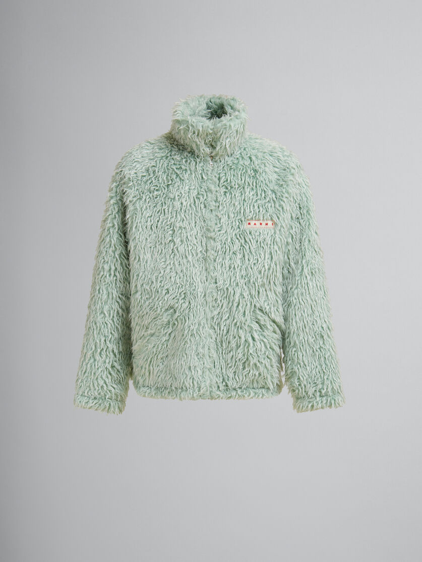 Green shaggy jacket with detachable hood - Jackets - Image 1