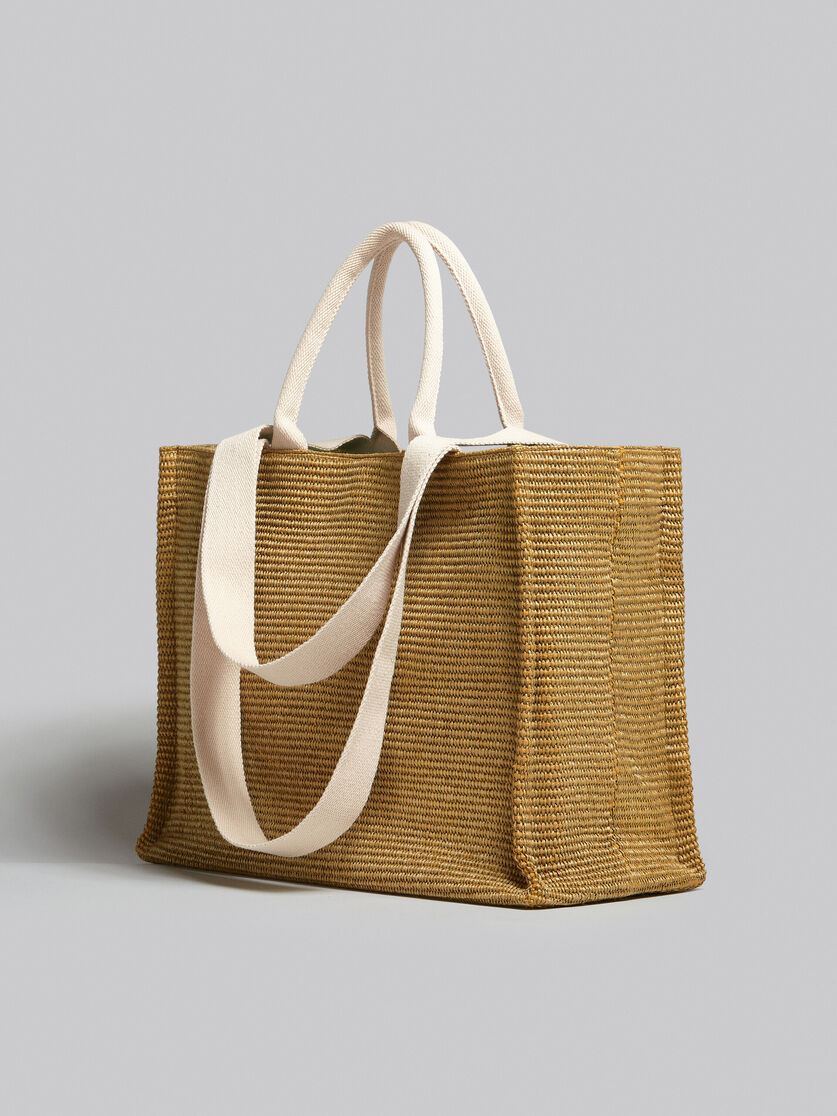 Tote Bag Grande in tessuto effetto rafia naturale - Borse shopping - Image 3