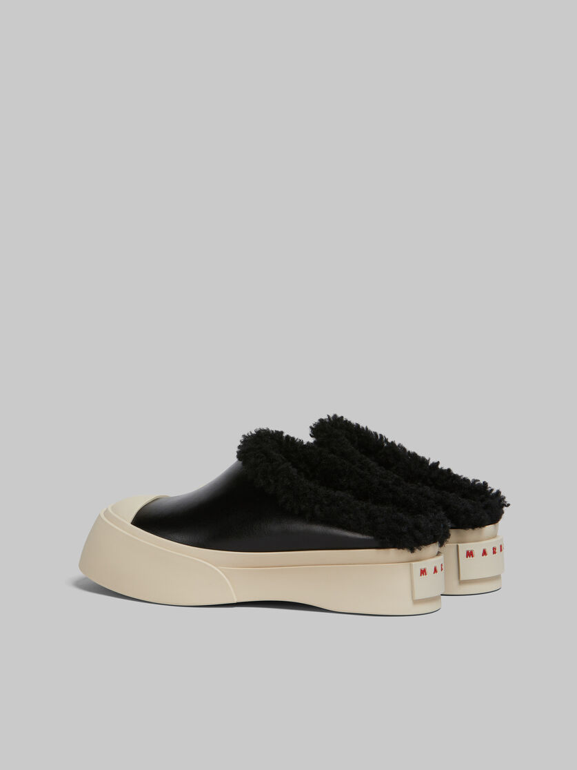 Sabots Pablo noirs en cuir et shearling - Sneakers - Image 3