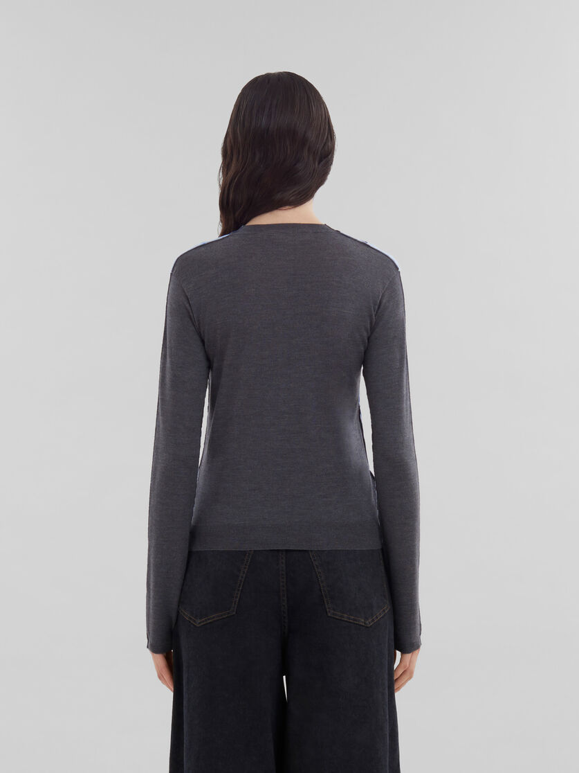 Hellblauer Pullover aus Mohair und Seide mit Rautenmuster auf der Vorderseite - Pullover - Image 3