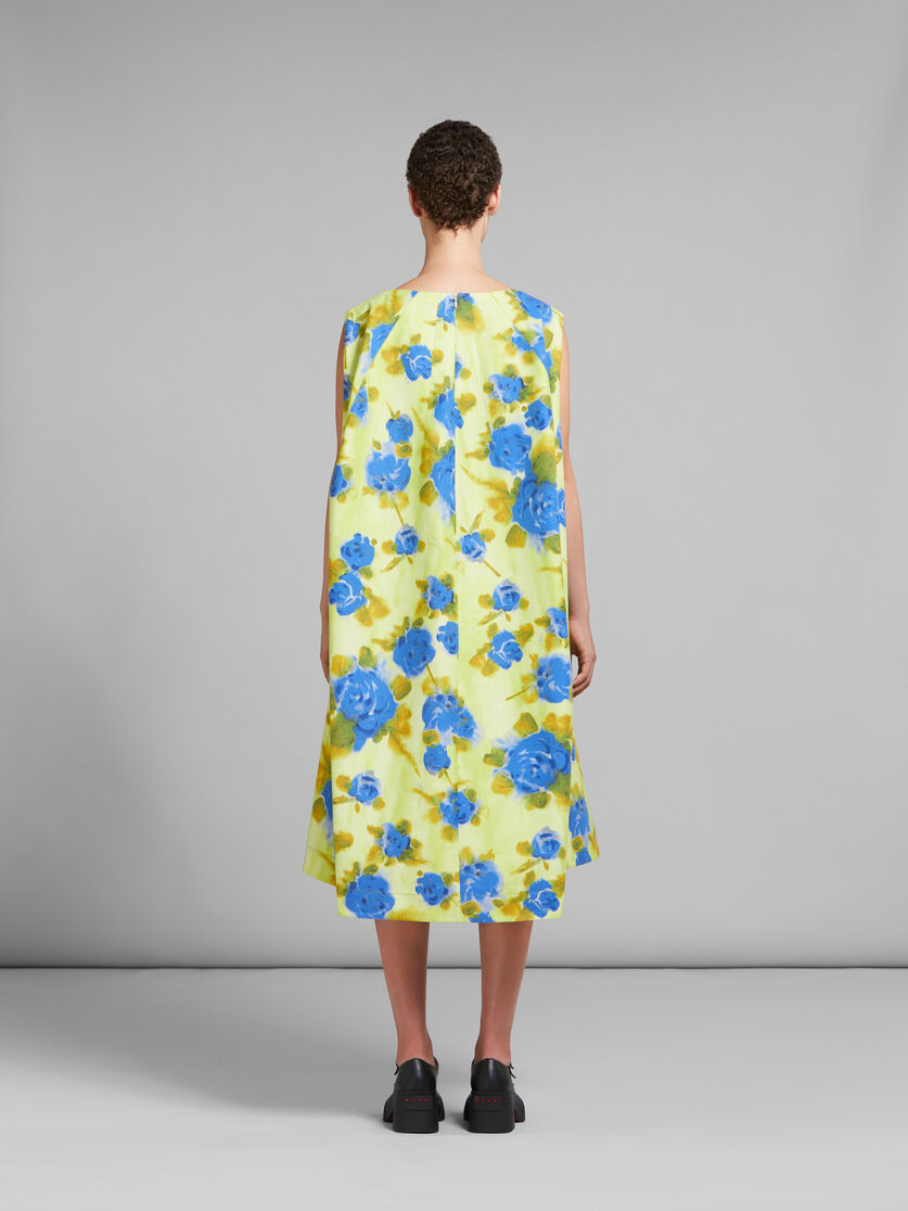 Gelbes Kokonkleid aus Cady mit Idyll-Print - Kleider - Image 3