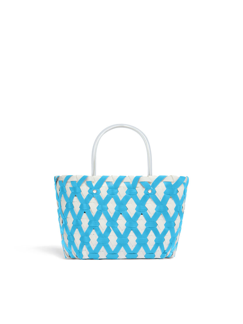 Borsa MARNI MARKET in intrecciato a rombi azzurro - Borse shopping - Image 3