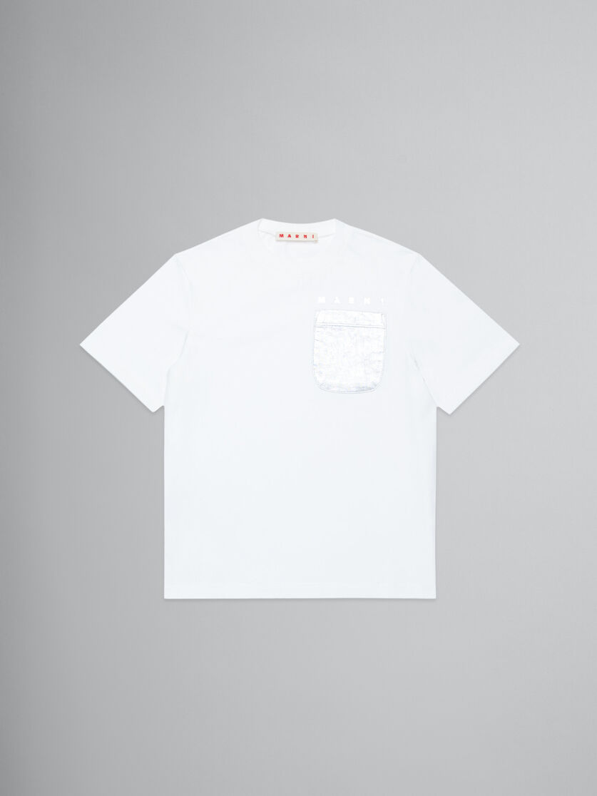 T-shirt blanc avec poche - T-shirts - Image 1