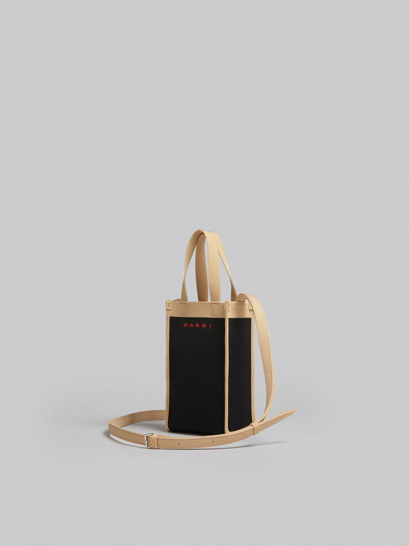 Black and beige Jacquard Mini Shoulder Bag - Shoulder Bag - Image 3