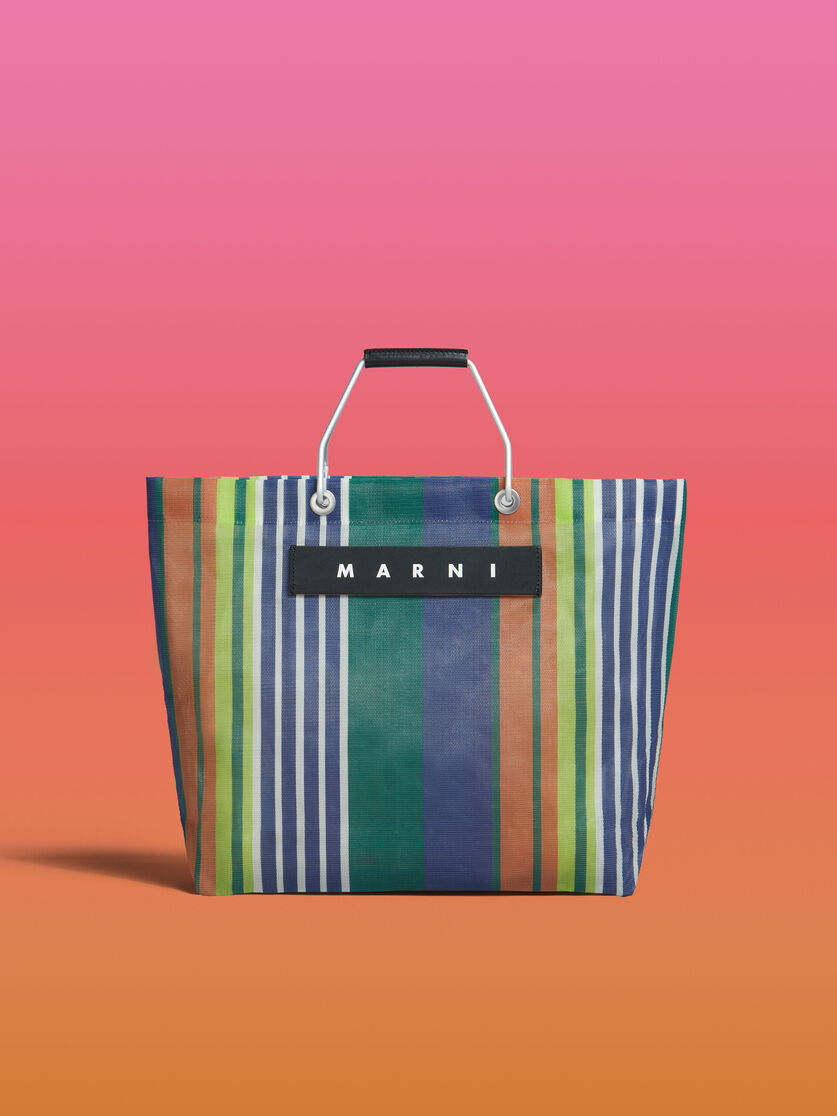 イリュージョンブルー MARNI MARKET STRIPE BAG - ショッピングバッグ - Image 1