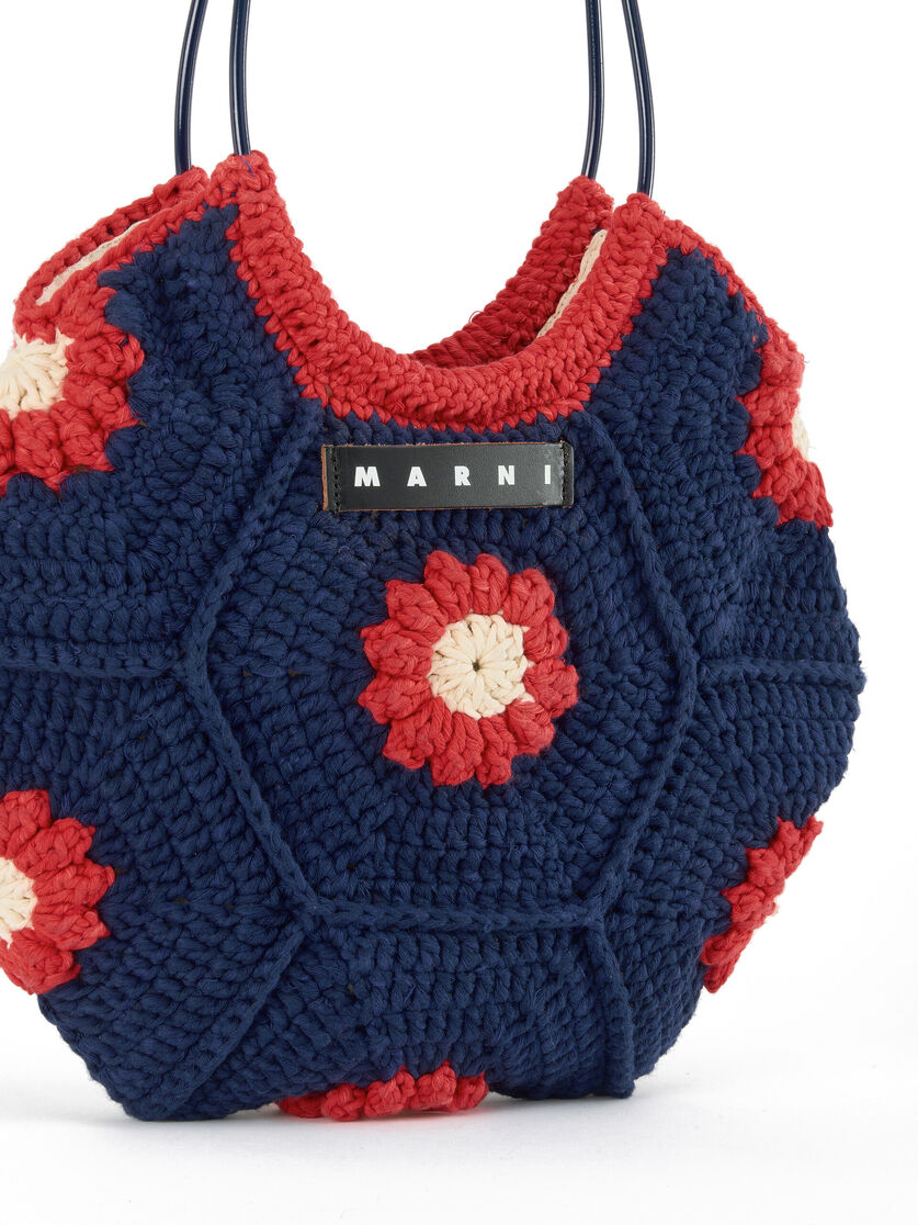 Blue flower cotton crochet MARNI MARKET handbag - Shopping Bags - Image 4